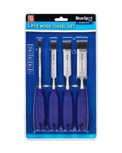 Blue Spot Tools 4 PCE Heavy Duty Wood Chisel Set with Wooden Handles