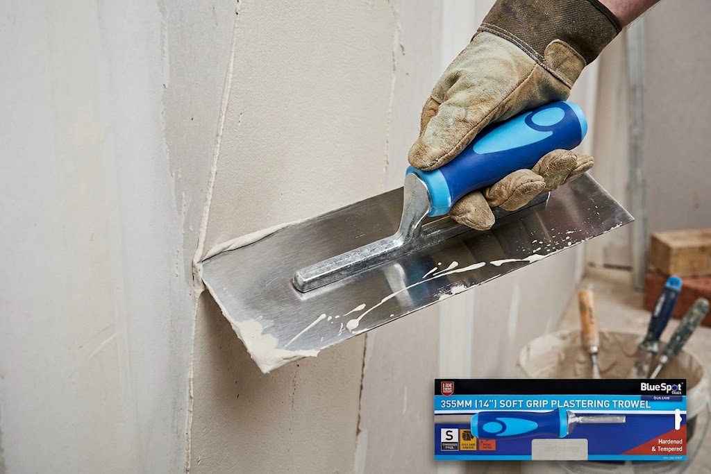 Blue Spot Tools 355mm (14") Soft Grip Stainless Steel Plastering Trowel