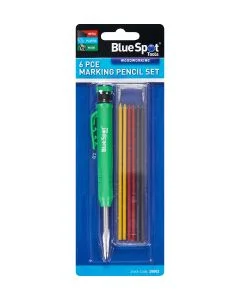 Blue Spot Tools 6 PCE Carpenter's Marking Pencil Set with Sharpener