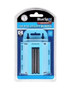 Blue Spot Tools 100 PCE Heavy Duty Utility Blades in Safety Dispenser
