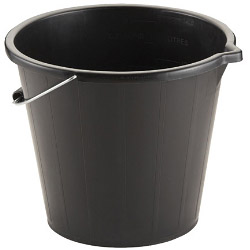 TML Heavy Duty Standard Builders Bucket Black 3 Gallon (14L)