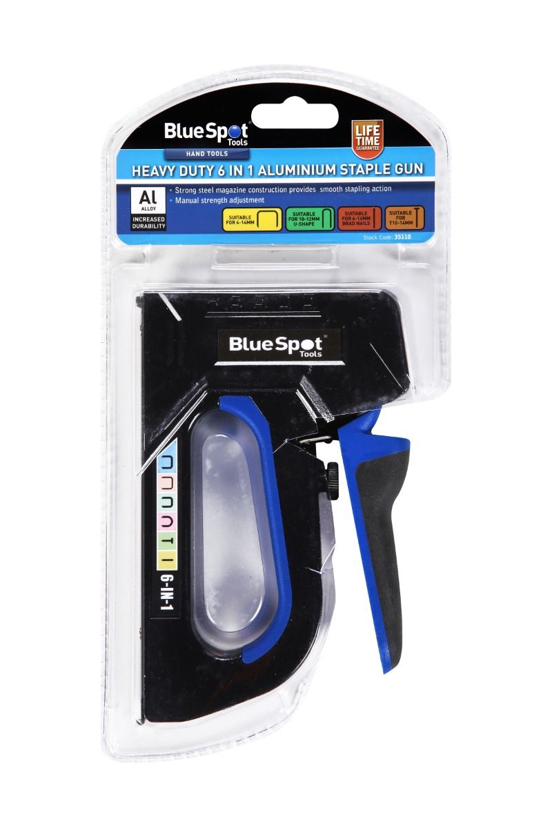 Blue Spot Tools Heavy Duty 6-in-1 Aluminium Multi-Staple & Brad Nail Gun