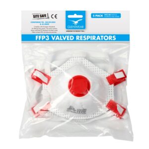 Glenwear P3 Rated Valved Dust & Fume Respirator Masks (Box of 5)