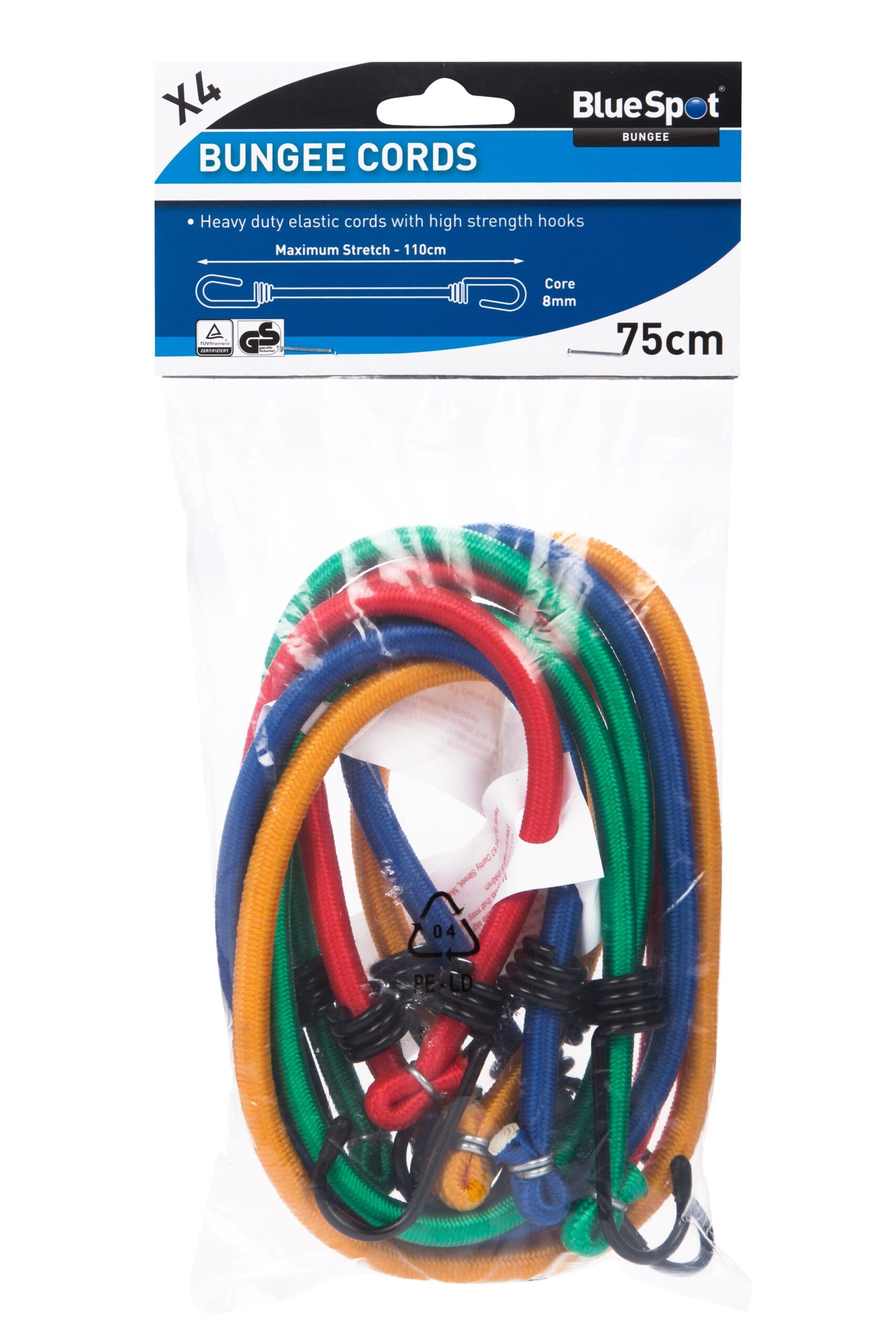 Blue Spot Tools 4 PCE 75cm (30") Heavy Duty Bungee Cord Set