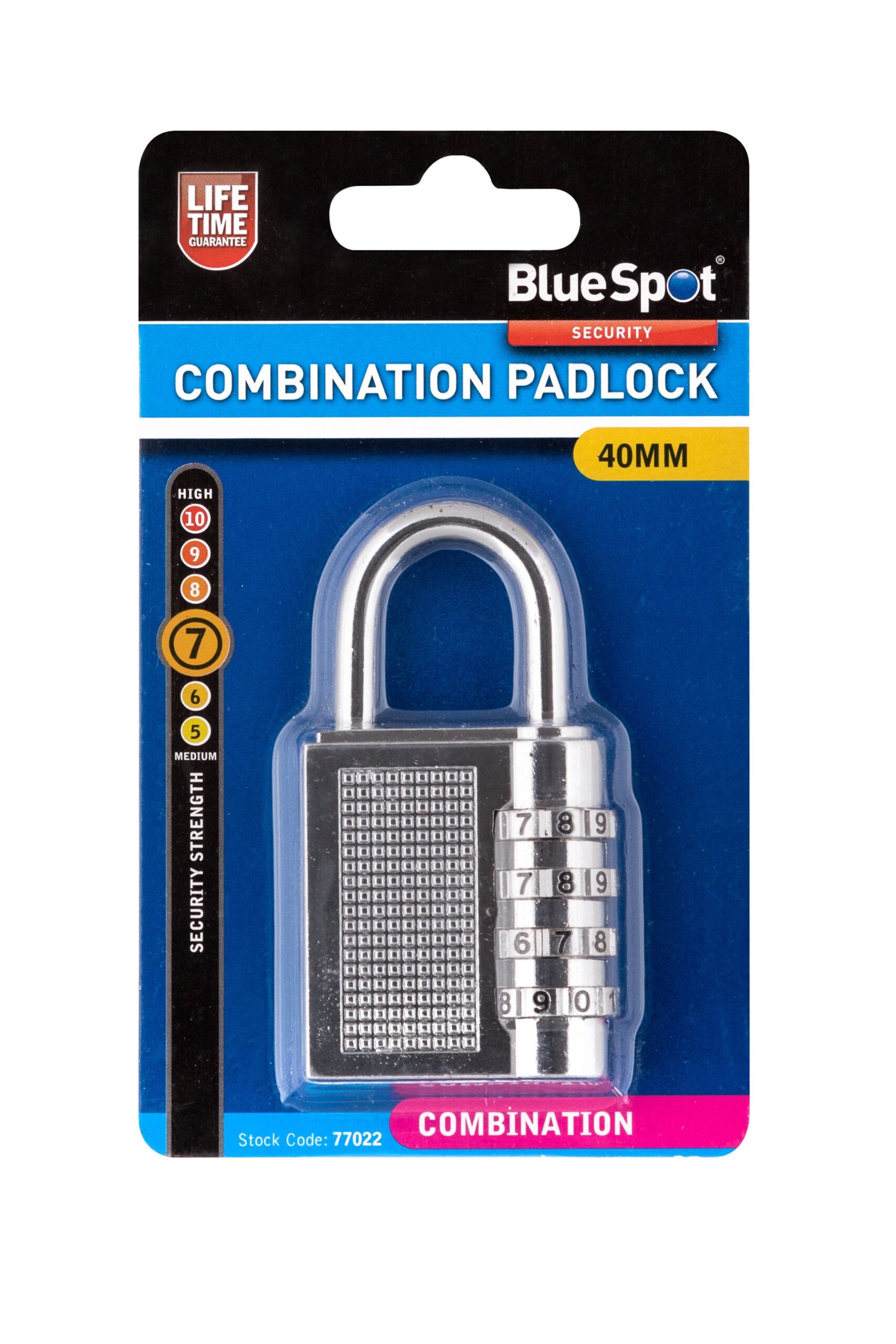 Blue Spot Tools 40mm 4-Dial Resettable Combination Padlock