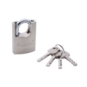 Blue Spot Tools 50mm Shrouded Closed Shackle Satin Finish Padlock
