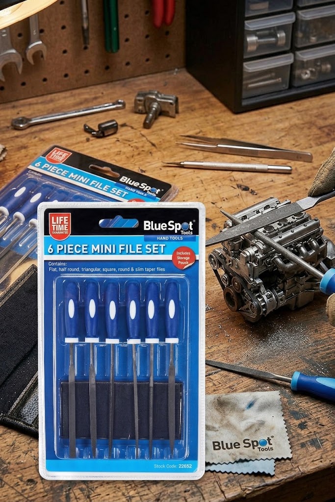 Blue Spot Tools 6 PCE 150mm (6") Mini Engineers File Set with Pouch