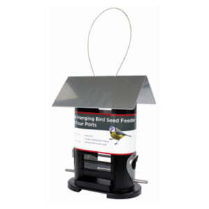 Redwood 4-Port Metal Hanging Bird Seed Feeder