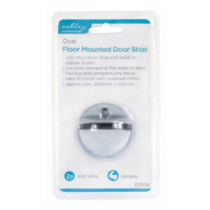 Blackspur Floor-Mounted Oval Dome Door Stop with Rubber Buffer