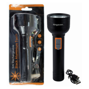 Pro User 5W Rechargeable Black Aluminium LED Torch