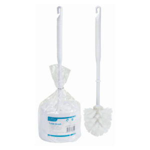 Ashley White Toilet Brush and Holder Set
