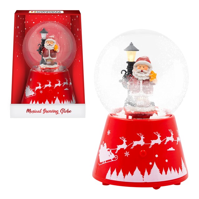 Xmas Santa Musical Snow Globe