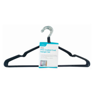 Ashley 10pc PVC Coated Wire Coat Hangers Set CH080