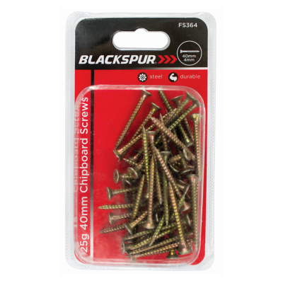 Blackspur 40mm Wood & Chipboard Screws (125g Pack)