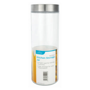 Ashley 1.65L Large Glass Storage Canister with Airtight Clip Top