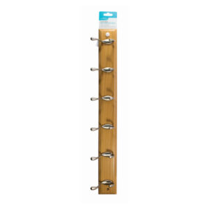 Blackspur 6 Hook Deluxe Hat and Coat Rack 60cm Varnished Hardwood HC221