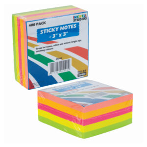 Ashley 400pc Sticky Notes Pad 3" x 3" (75 x 75mm) PI100