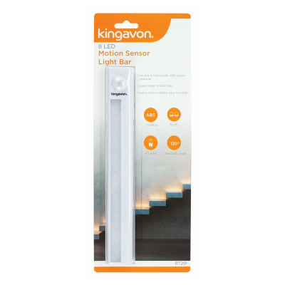 Kingavon 8-LED Battery-Powered PIR Motion Sensor Light Bar