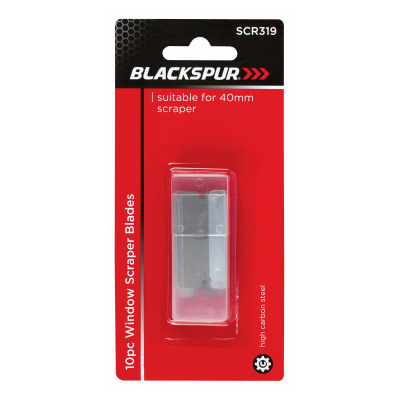 Blackspur 10-Piece 40mm Window Scraper Replacement Blades