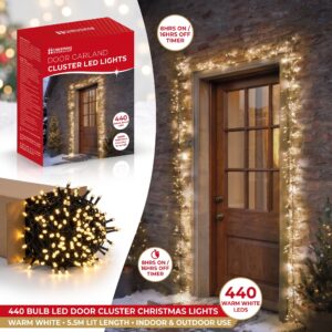 440 Led Warm White Cluster Door Garland Christmas Workshop