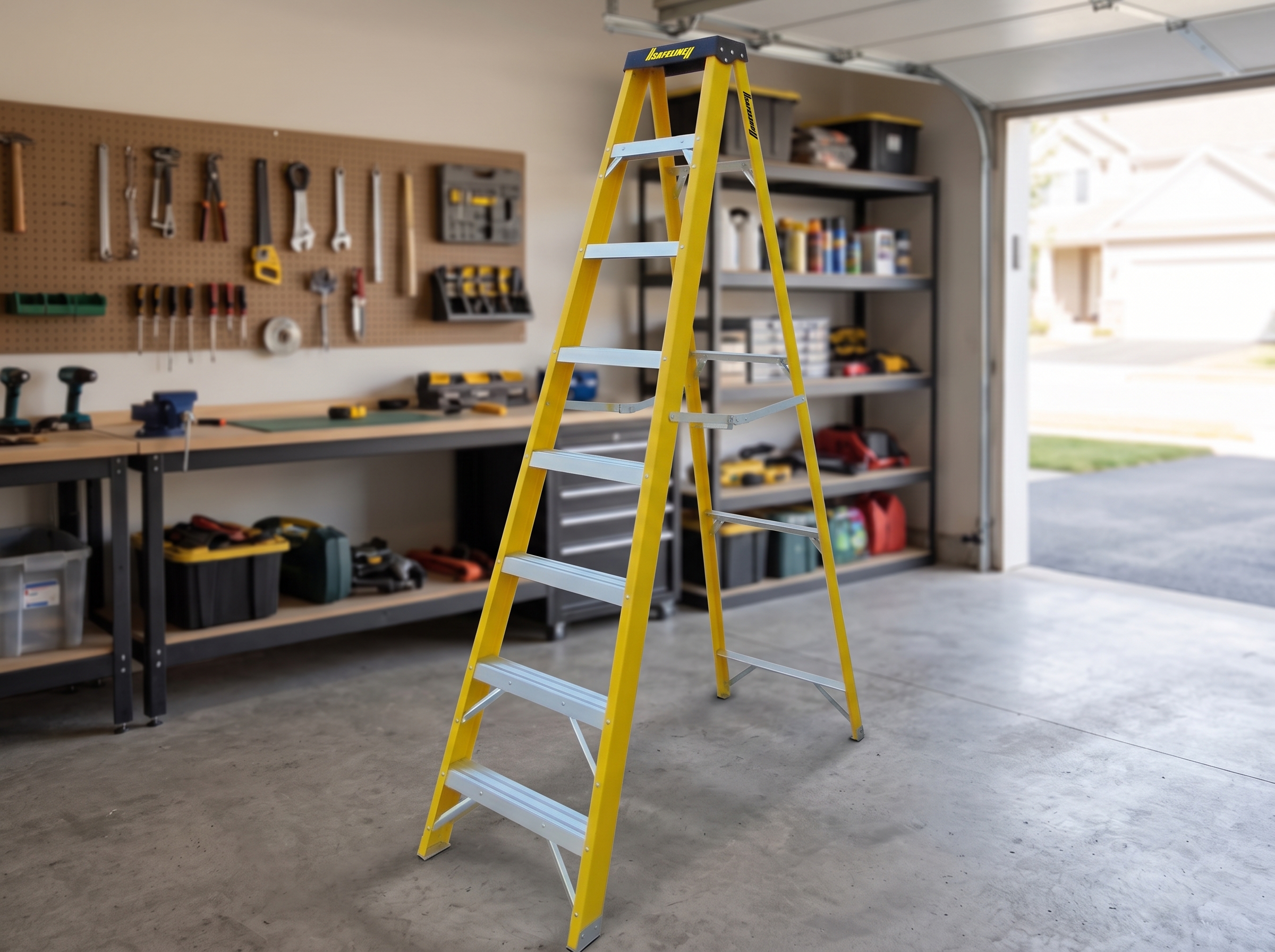 8 Thread Fibreglass Stepladder Safeline